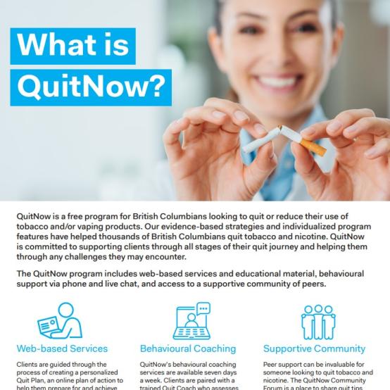 Referring Clients to QuitNow - What and how to use QuitNow cover
