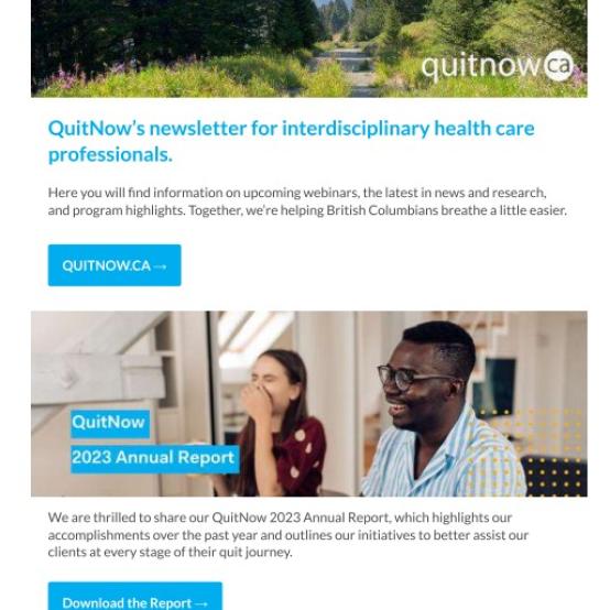 Thumbnail of June 2024 QuitNow’s newsletter for interdisciplinary health care professionals