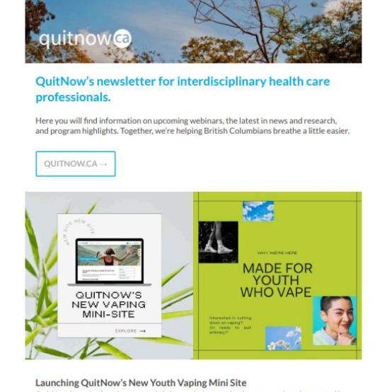 Thumbnail of March 2024 QuitNow’s newsletter for interdisciplinary health care professionals