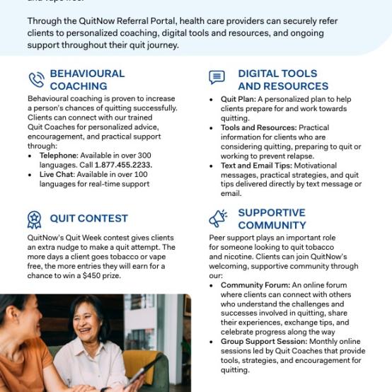 Referring Clients to QuitNow - What and how to use QuitNow cover